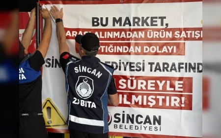 Sincan’da market denetimleri sürüyor: Mevzuata aykırılık tespit edilen 6 şubeye 1 günlük faaliyet cezası