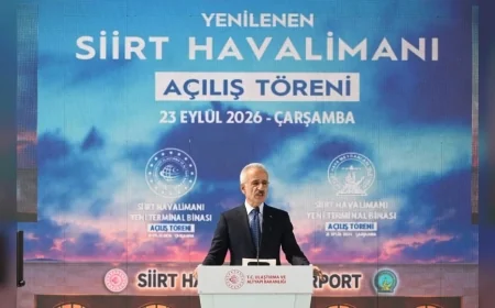 Ulaştırma ve Altyapı Bakanı Abdulkadir Uraloğlu: “Siirt Havalimanı’nın yolcu kapasitesini 250 bine çıkardık”