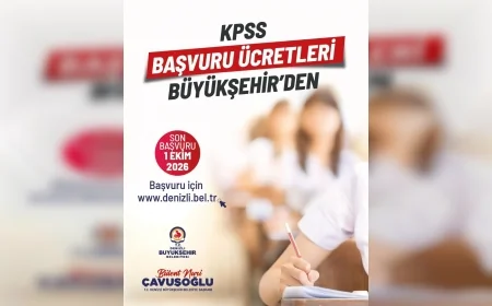 Denizli Büyükşehir Belediyesinin KPSS giriş ücreti desteğinde başvurular için son gün 1 Ekim 2026