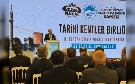 Tarihi Kentler Birliği Kayseri’de toplandı, 147 tarihi alan projesi arasında Ayvalık Yel Değirmenleri de yer aldı