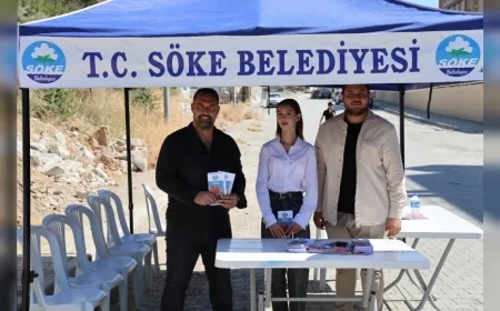Söke’de üniversiteli gençler dayanışma standında kent yaşamına ilişkin bilgilerle karşılanıyor