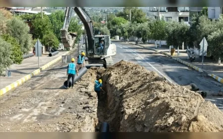 Aydın Büyükşehir Belediyesi Bozdoğan’da 5,8 milyon liralık kanalizasyon hattı yatırımını başlattı