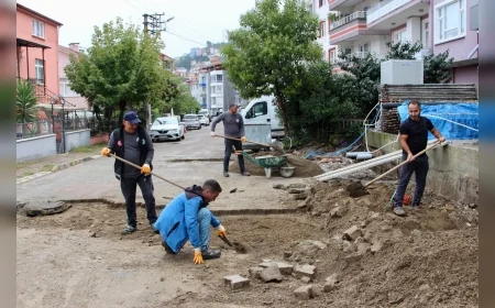 Giresun Belediyesi ekipleri kent genelinde altyapı, üstyapı ve çevre düzenleme çalışmalarını sürdürüyor