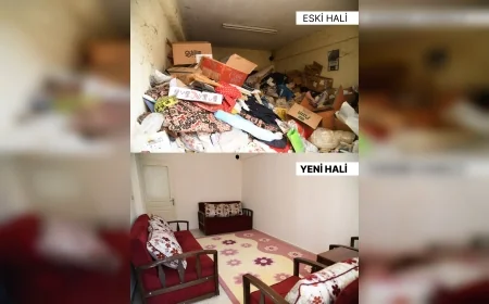 Yunusemre Belediyesi, 14 kamyon çöp çıkarılan Arife Teyze’nin evini temizleyip yeniledi!