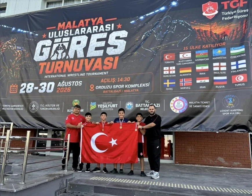 Yunusemre Belediyesporlu Güreşçiler Malatya’daki Uluslararası Turnuvada 4 Madalya Kazandı