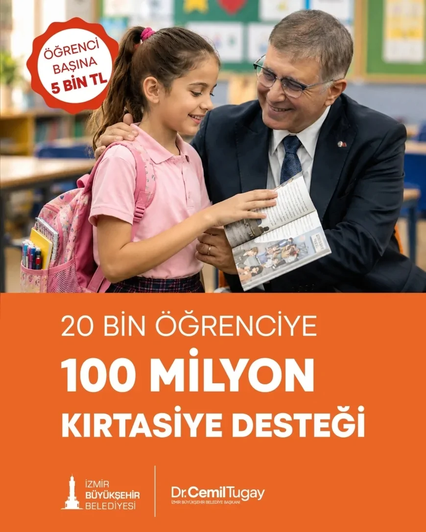 İzmir Büyükşehir Belediyesi’nden 20 bin ihtiyaç sahibi haneye 100 milyon TL kırtasiye desteği