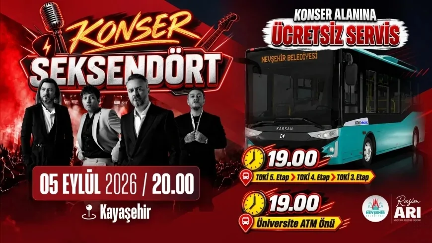 Nevşehir Belediyesi’nden Seksendört Konseri İçin Ücretsiz Servis Seferleri