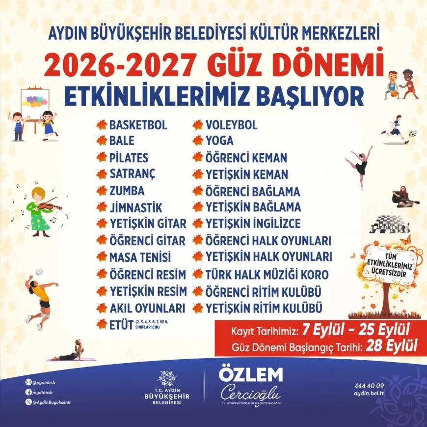 Aydın Büyükşehir Belediye Başkanı Özlem Çerçioğlu Aydınlıları spor, sanat ve eğitim etkinlikleriyle buluşturuyor
