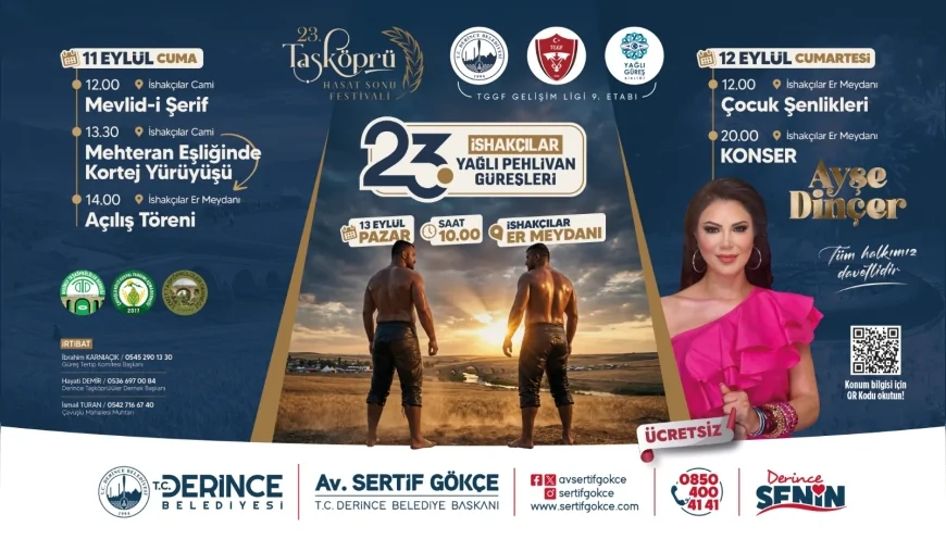 Derince’de 23. Taşköprü Hasat Sonu Festivali üç gün sürecek etkinliklerle İshakçılar’da başlıyor