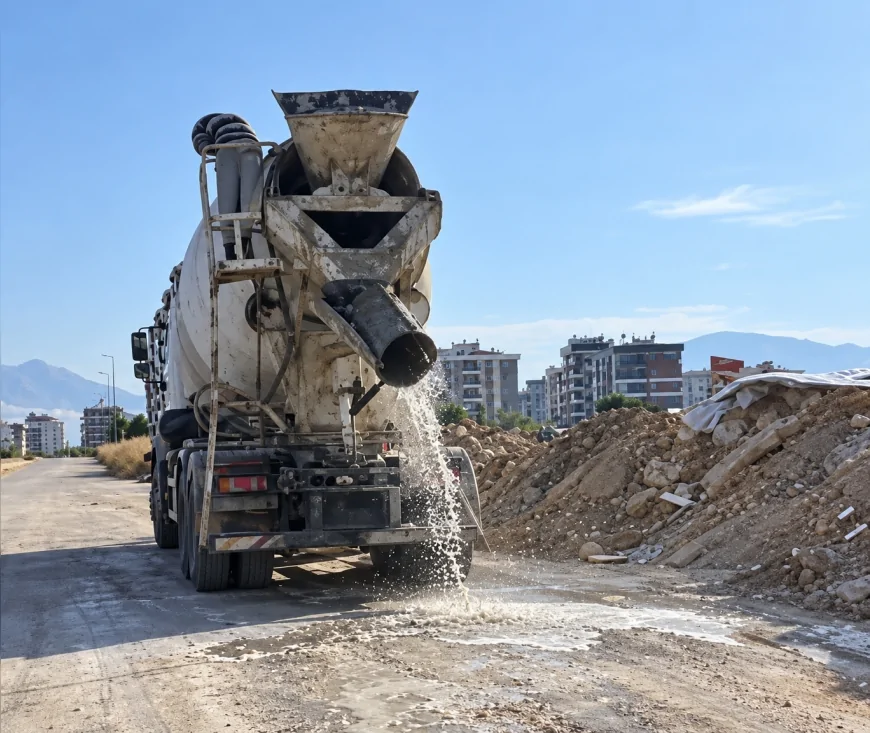 Kepez’de vatandaş ihbar etti, çevreyi kirleten beton mikserine 200 bin TL ceza kesildi