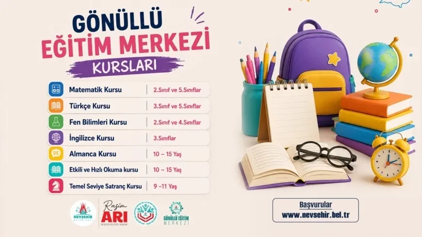 Nevşehir Belediyesi Gönüllü Eğitim Merkezi’nde ücretsiz güz dönemi kursları ekim ayında başlıyor