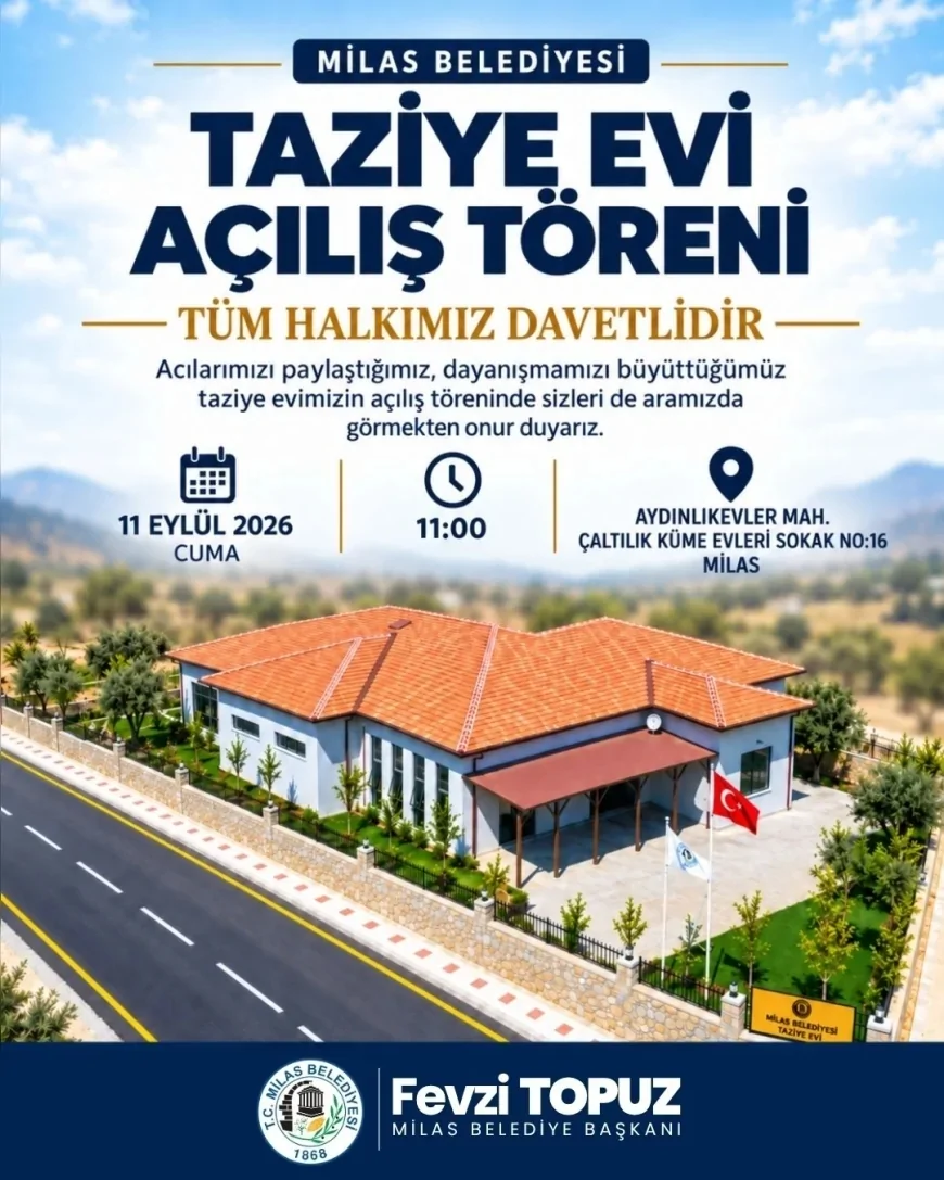 Milas Belediyesi Taziye Evi 11 Eylül’de düzenlenecek törenle hizmete açılacak