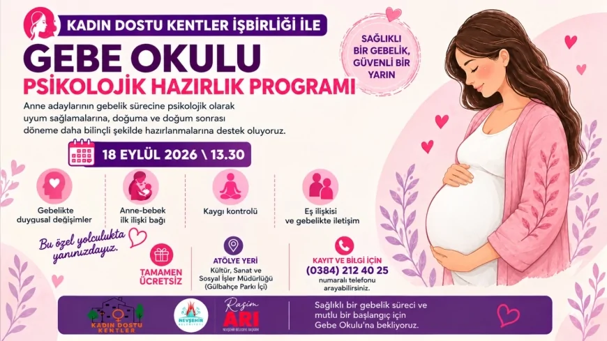 Nevşehir Belediyesi anne adayları için ücretsiz Gebe Okulu’nu hayata geçiriyor