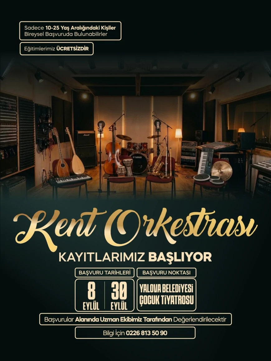 Yalova Belediyesi Çocuk Tiyatrosu, Modern Folk Korosu ve Kent Orkestrası için yeni dönem kayıtlarını başlattı