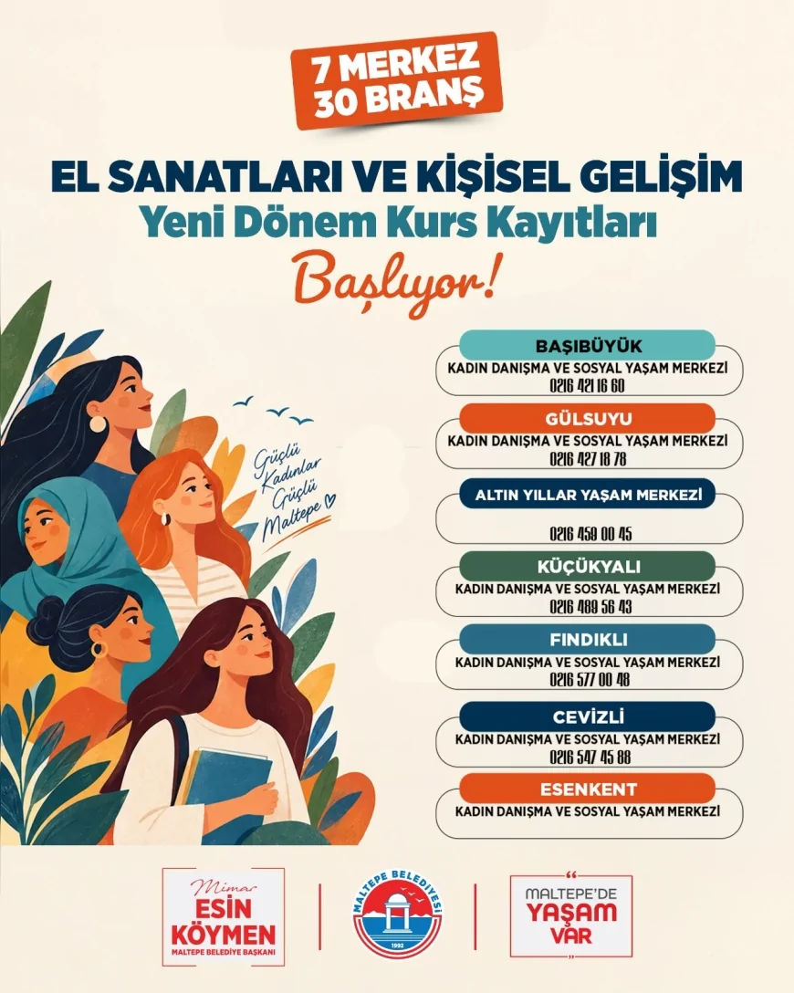Maltepe Belediyesi kadınlara yönelik 30 farklı branşta ücretsiz kurs düzenleyecek