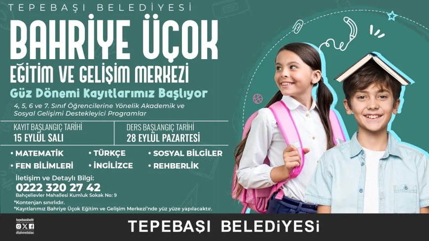 Tepebaşı Belediyesi öğrenciler için güz dönemi eğitim desteği kayıtlarını başlatıyor