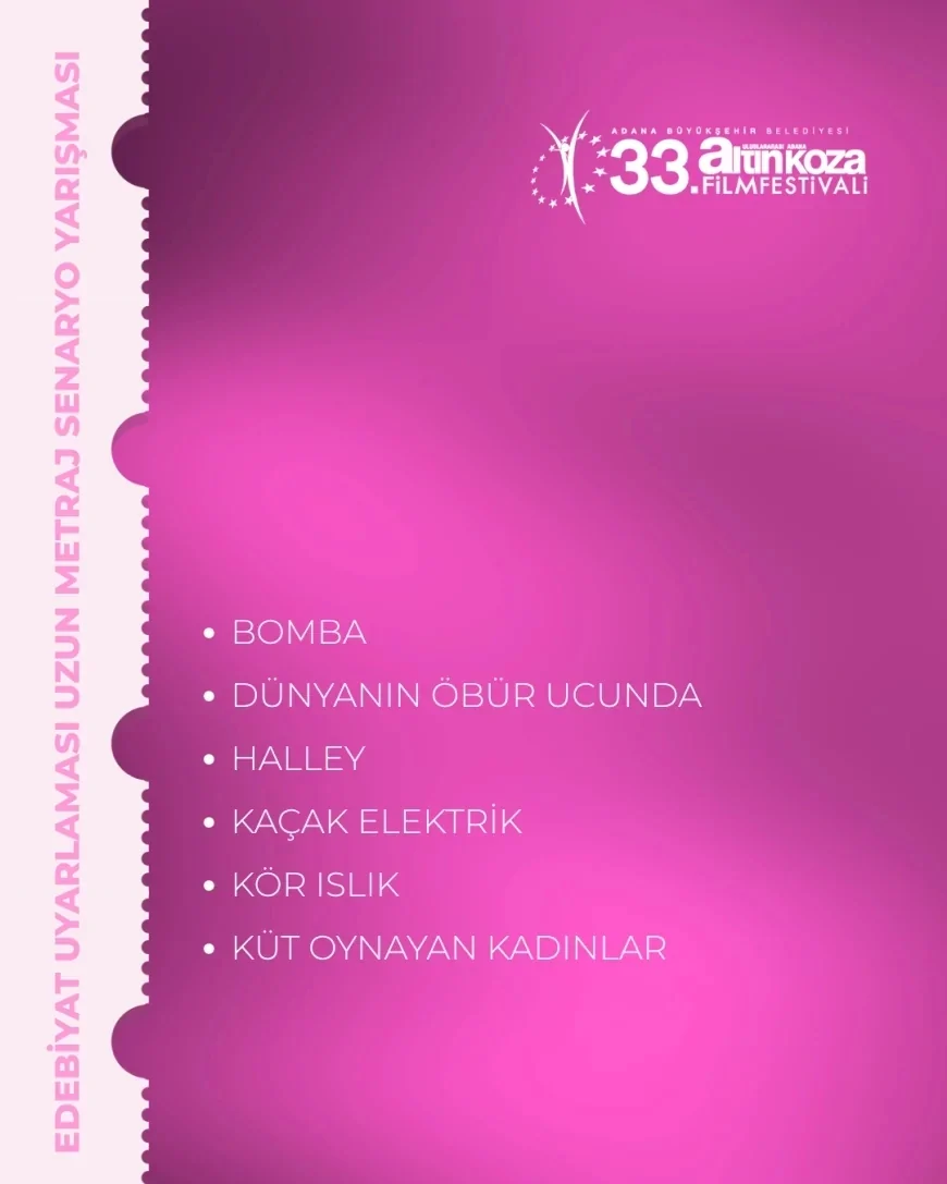 33. Uluslararası Adana Altın Koza Film Festivali’nde Edebiyat Uyarlaması finalistleri belli oldu