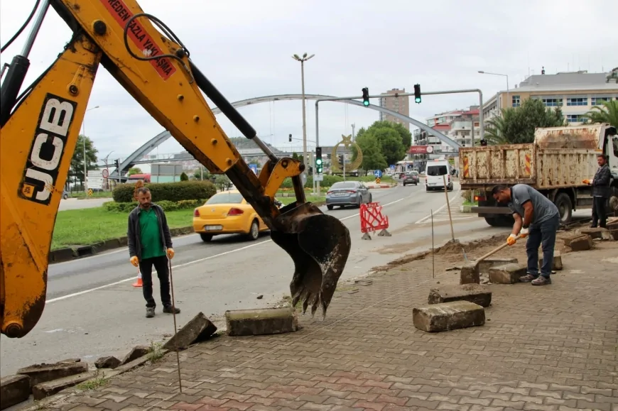 Giresun Belediyesi mahallelerde yol ve kaldırım çalışmalarını sürdürüyor