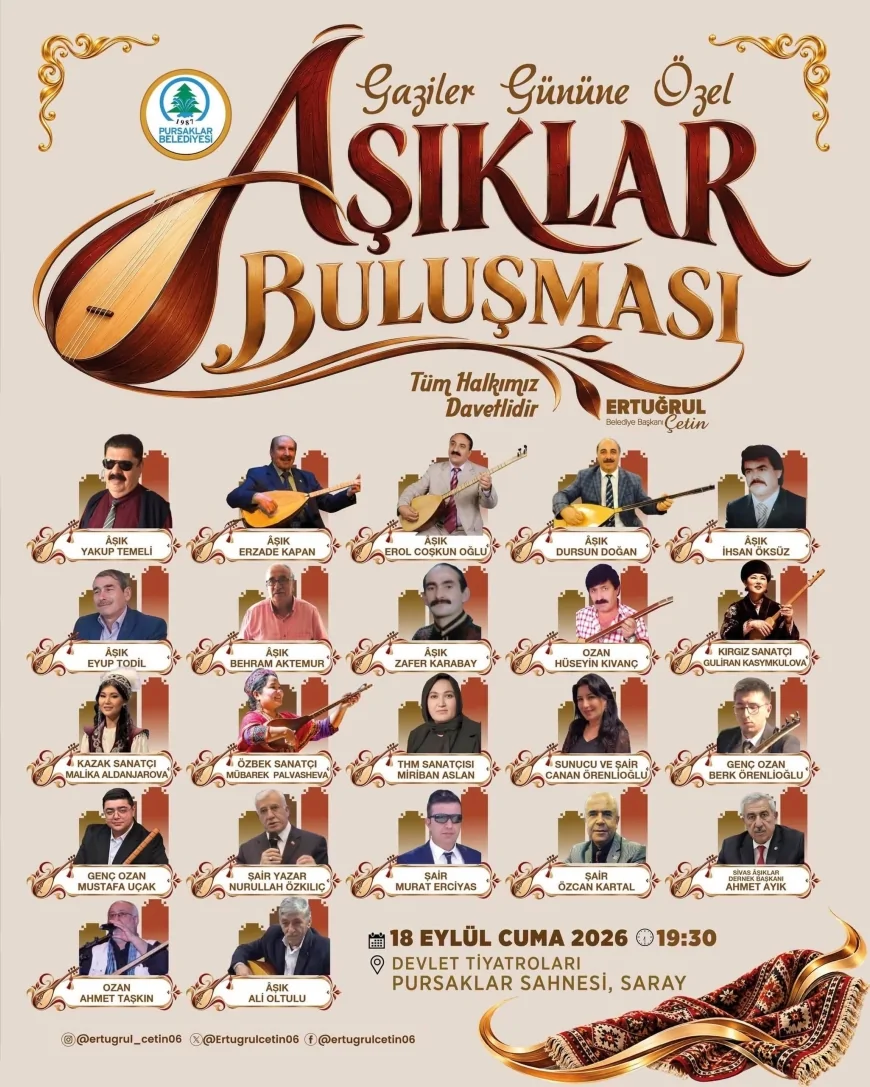 Pursaklar Belediye Başkanı Ertuğrul Çetin: “Anadolu’nun güçlü sesi olan âşıklarımızla aynı gönül sofrasında buluşalım”