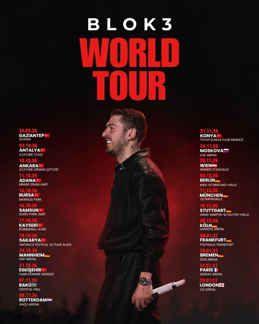 Blok3 World Tour kapsamında Türkiye ve Avrupa’da 22 konser verecek