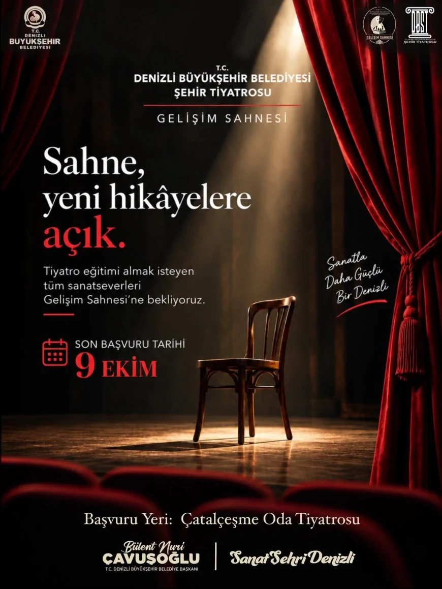 Denizli Büyükşehir Belediyesi Gelişim Sahnesi yeni dönem tiyatro eğitimleri için başvuruları açtı
