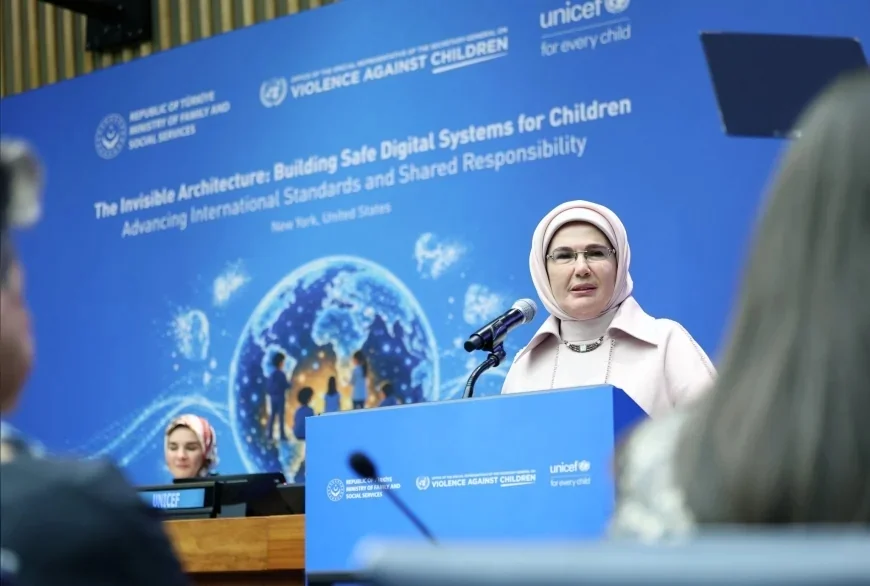 Emine Erdoğan BM’de çocuklar için güvenli dijital sistem çağrısı yaptı: “Güvenlik tasarımın çıkış noktası olmalı”