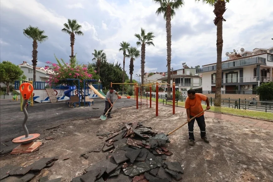 Marmaris Belediyesi merkez ve kırsal mahallelerdeki 16 parkı yeniliyor