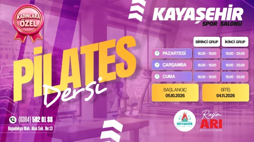 Nevşehir Belediyesi kadınlara özel zumba ve pilates kurslarını Kayaşehir Spor Salonu’nda başlatıyor