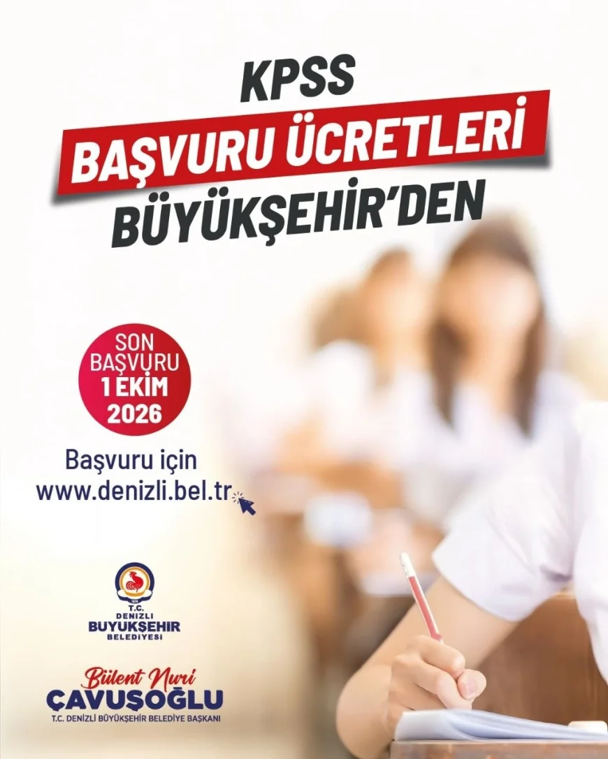 Denizli Büyükşehir Belediyesinin KPSS giriş ücreti desteğinde başvurular için son gün 1 Ekim 2026