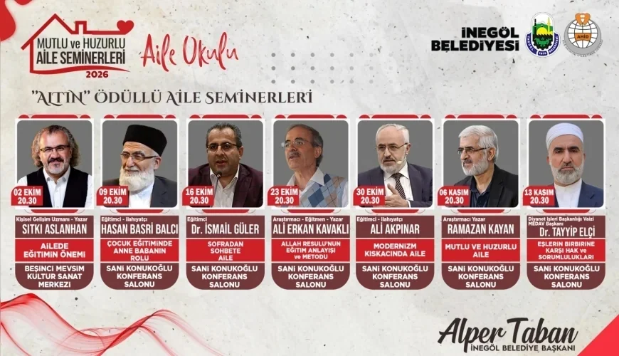 İnegöl Belediye Başkanı Alper Taban: “Aile toplumun direğidir, kültürümüzün ve dinimizin en güçlü kalesi ailedir”