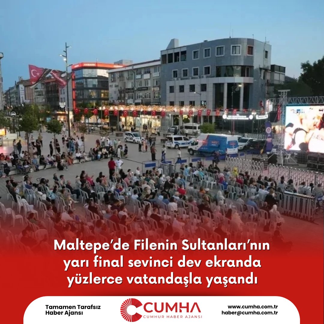 Maltepe’de Filenin Sultanları’nın yarı final sevinci dev ekranda yüzlerce vatandaşla yaşandı