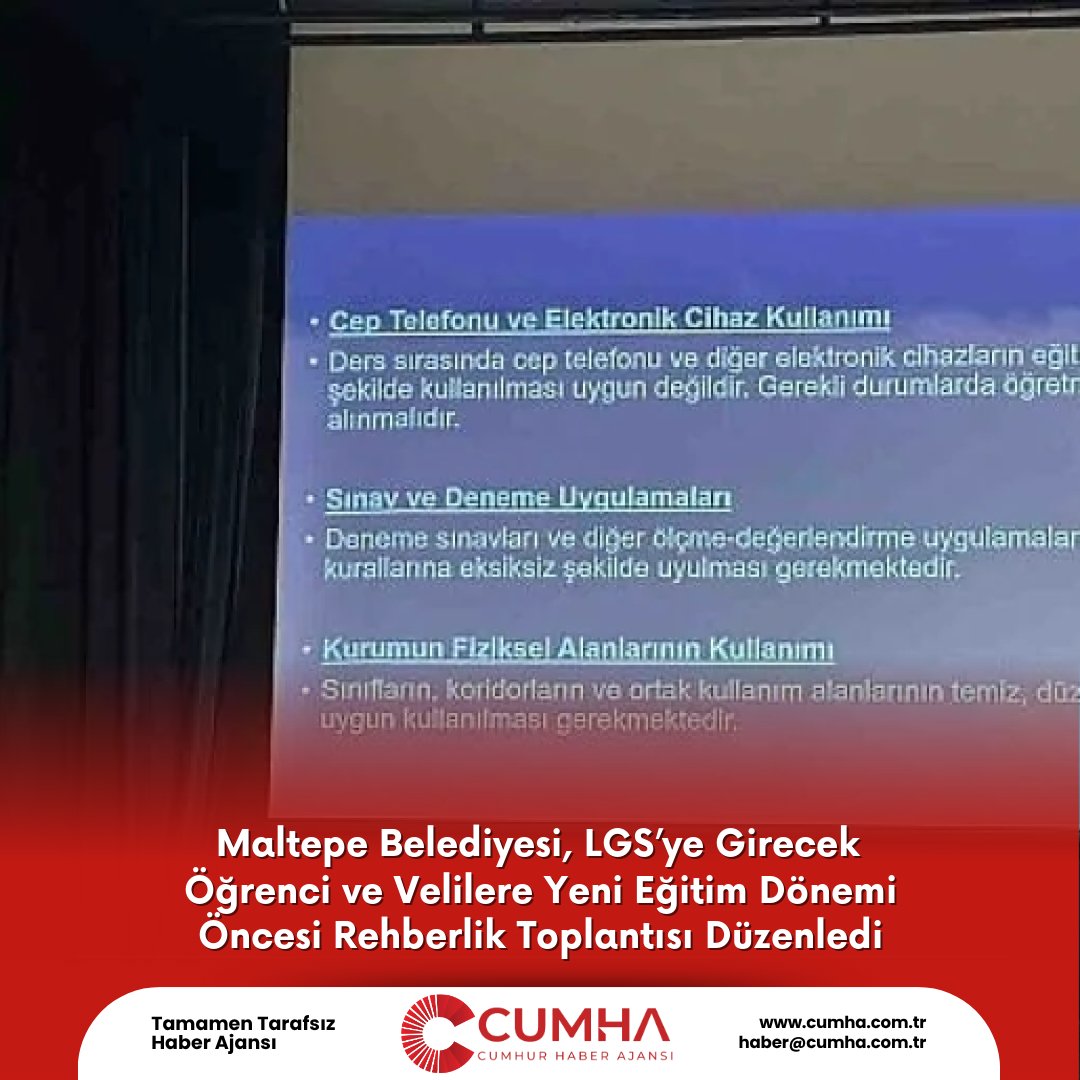 Maltepe Belediyesi, LGS’ye Girecek Öğrenci ve Velilere Yeni Eğitim Dönemi Öncesi Rehberlik Toplantısı Düzenledi