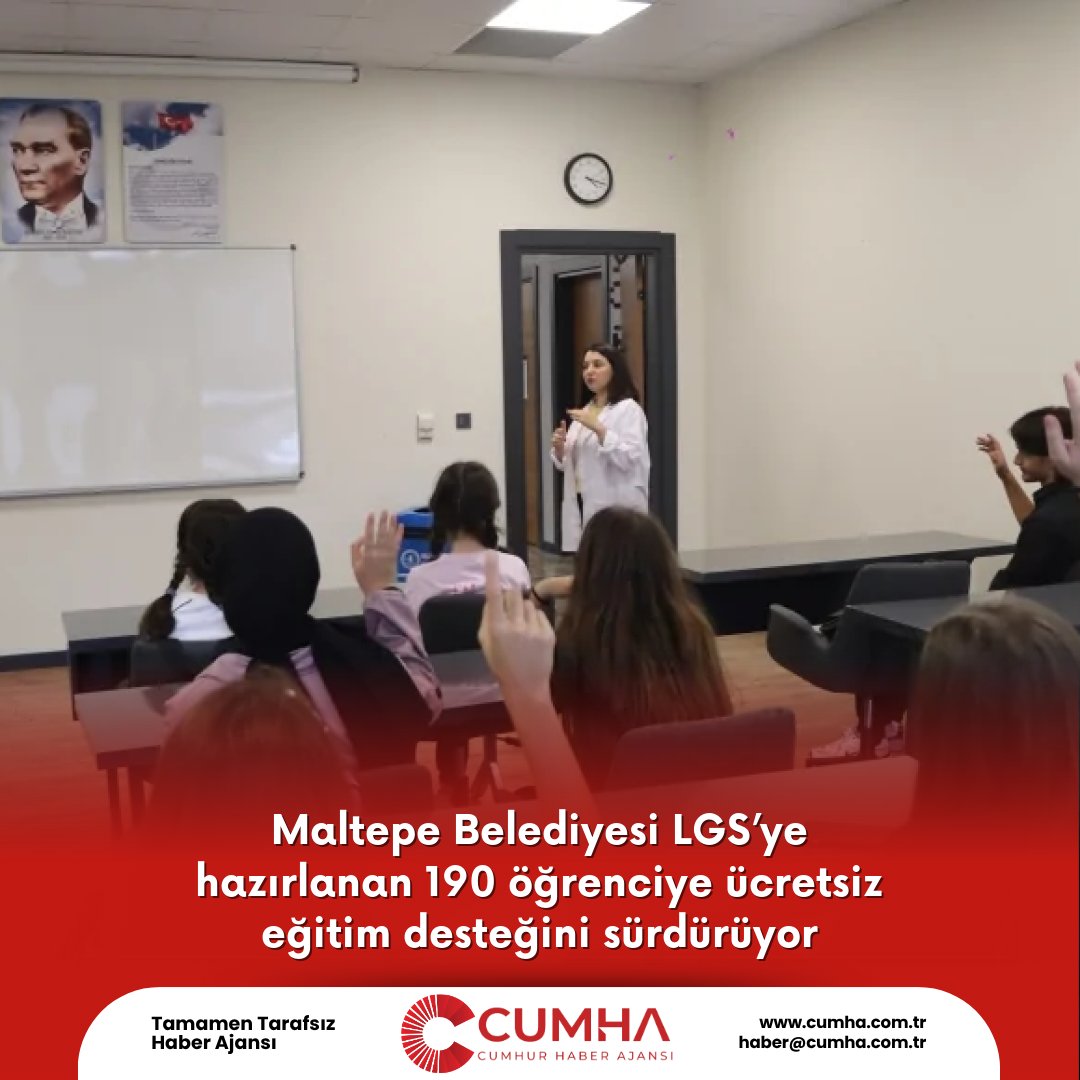 Maltepe Belediyesi LGS’ye hazırlanan 190 öğrenciye ücretsiz eğitim desteğini sürdürüyor