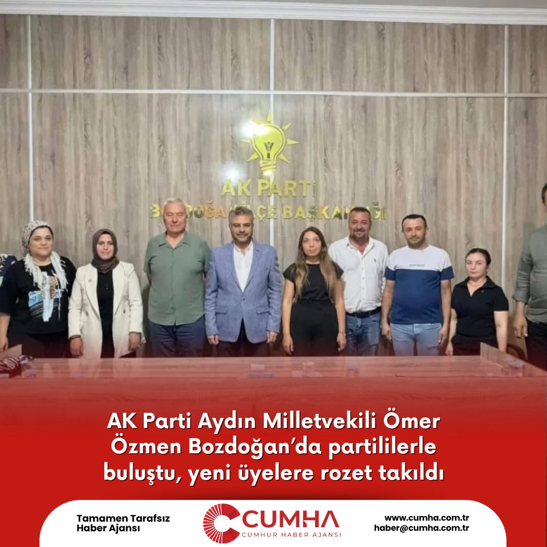 AK Parti Aydın Milletvekili Ömer Özmen Bozdoğan’da partililerle buluştu, yeni üyelere rozet takıldı