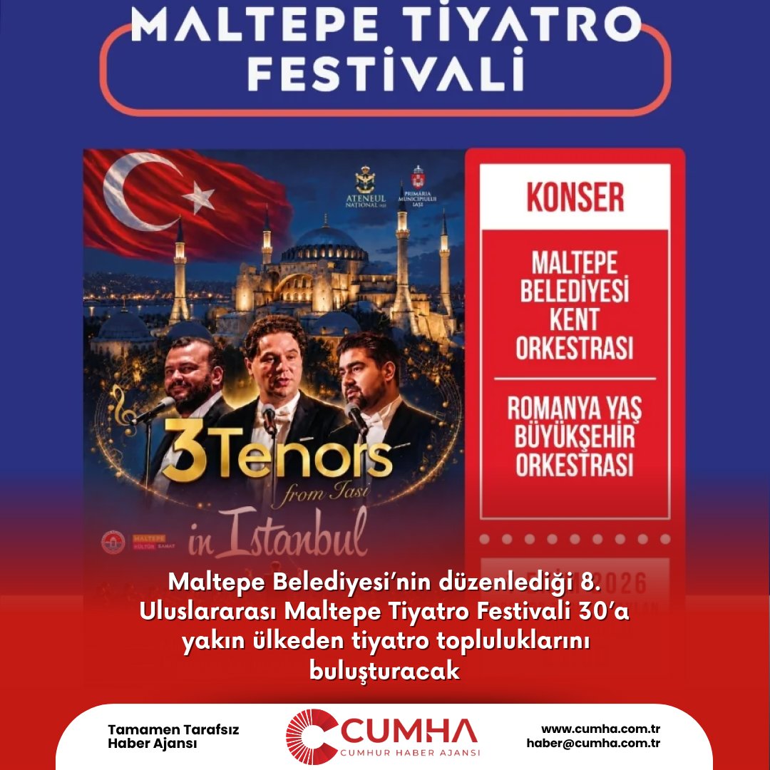 Maltepe Belediyesi’nin düzenlediği 8. Uluslararası Maltepe Tiyatro Festivali 30’a yakın ülkeden tiyatro topluluklarını buluşturacak