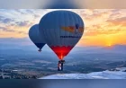 Denizli Pamukkale’de Cumhuriyet’in 103. Yılı Türk Bayraklarıyla Donatılan Sıcak Hava Balonlarıyla Kutlandı