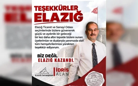 Elazığ Ticaret ve Sanayi Odası seçimlerinde Başkan İdris Alan  büyük fark ile19 meslek grubunun 18’ini kazandı