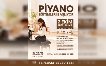Tepebaşı’nda 8-12 yaş grubundaki çocuklar için piyano eğitimleri başlıyor