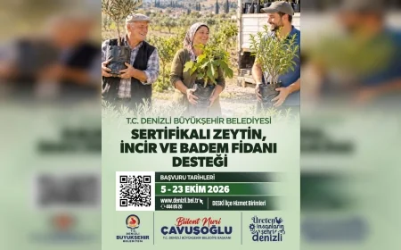 Denizli Büyükşehir Belediyesi’nden çiftçilere zeytin, incir ve badem fidanı desteği için başvurular başladı