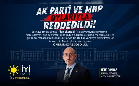 İYİ Parti Grup Başkanvekili Uğur Poyraz: “Fon Skandalının Araştırılması Önerimiz AK Parti ve MHP Oylarıyla Reddedildi”