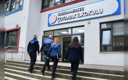 Giresun Belediyesi Zabıta Ekipleri Öğrencilerin Sağlığı İçin Okul Kantinlerinde Hijyen ve Gıda Denetimi Gerçekleştirdi