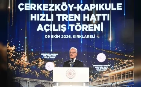 Ulaştırma ve Altyapı Bakanı Abdulkadir Uraloğlu: “Çerkezköy–Edirne Arasındaki Seyahat Süresi Hızlı Trenle 54 Dakikaya Düştü”