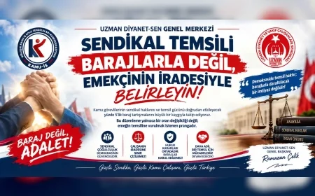 Uzman Diyanet-Sen Genel Başkanı Ramazan Çelik: “Sendikal Temsili Barajlarla Değil, Emekçinin İradesiyle Belirleyin”
