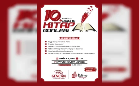 Edirne Belediyesi 10. Geleneksel Kitap Günleri’nin Programını Açıkladı: 16-25 Ekim’de Yazarlar ve Kitapseverler Buluşacak