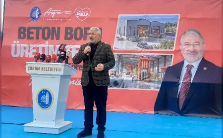 ORUM BELEDİYE BAŞKANI DR. HALİL İBRAHİM AŞGIN, 107 MİLYON TL’Yİ AŞAN BETON BORU VE KUTU MENFEZ ÜRETİM TESİSİNİN TEMELİNİ ATTI
