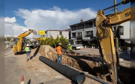 İzmir Büyükşehir Belediyesi İZSU Genel Müdürlüğü Urla’daki 160 Milyon Liralık Altyapı Yatırımında Yüzde 90’a Ulaştı
