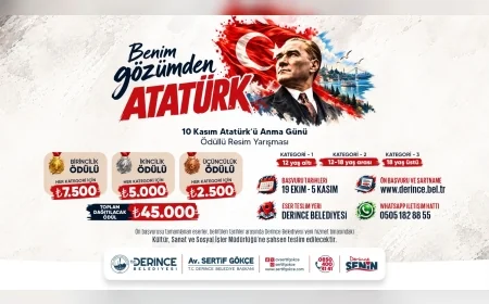 Derince Belediyesi’nden 10 Kasım’a Özel 45 Bin TL Ödüllü “Benim Gözümden Atatürk” Resim Yarışması
