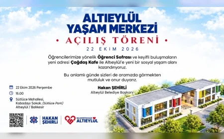 Altıeylül Belediye Başkanı Hakan Şehirli’den 6 Eylül Yaşam Merkezi Açılışına Davet