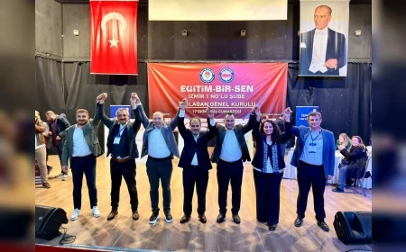 Eğitim-Bir-Sen İzmir 1 No.lu Şubesi 7. Olağan Genel Kurulunda Ali Bilgiç Yeni Şube Başkanı Seçildi