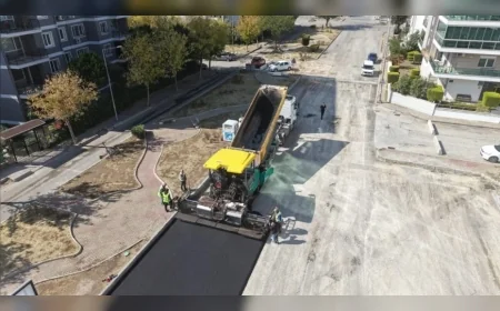 İzmir Büyükşehir Belediyesi Çiğli Ataşehir’de Asfalt Serimine Başladı, Harmandalı Yolunda Sona Yaklaşıldı